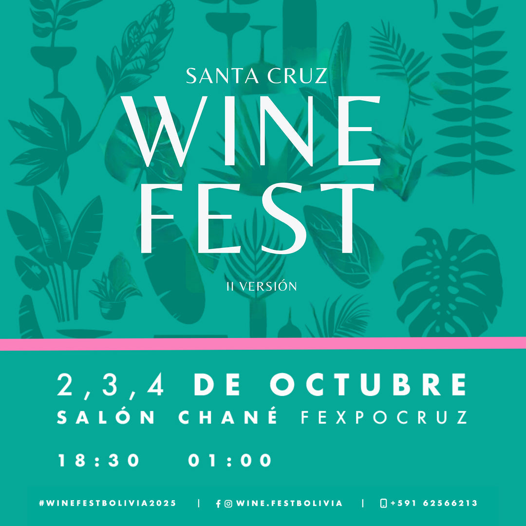 Ticket de Prueba Winefest Santa Cruz 6ta Edición Bicentenario Entrada no valida Fecha 02-10-2025 Sector Vip Jueves Mesa 1