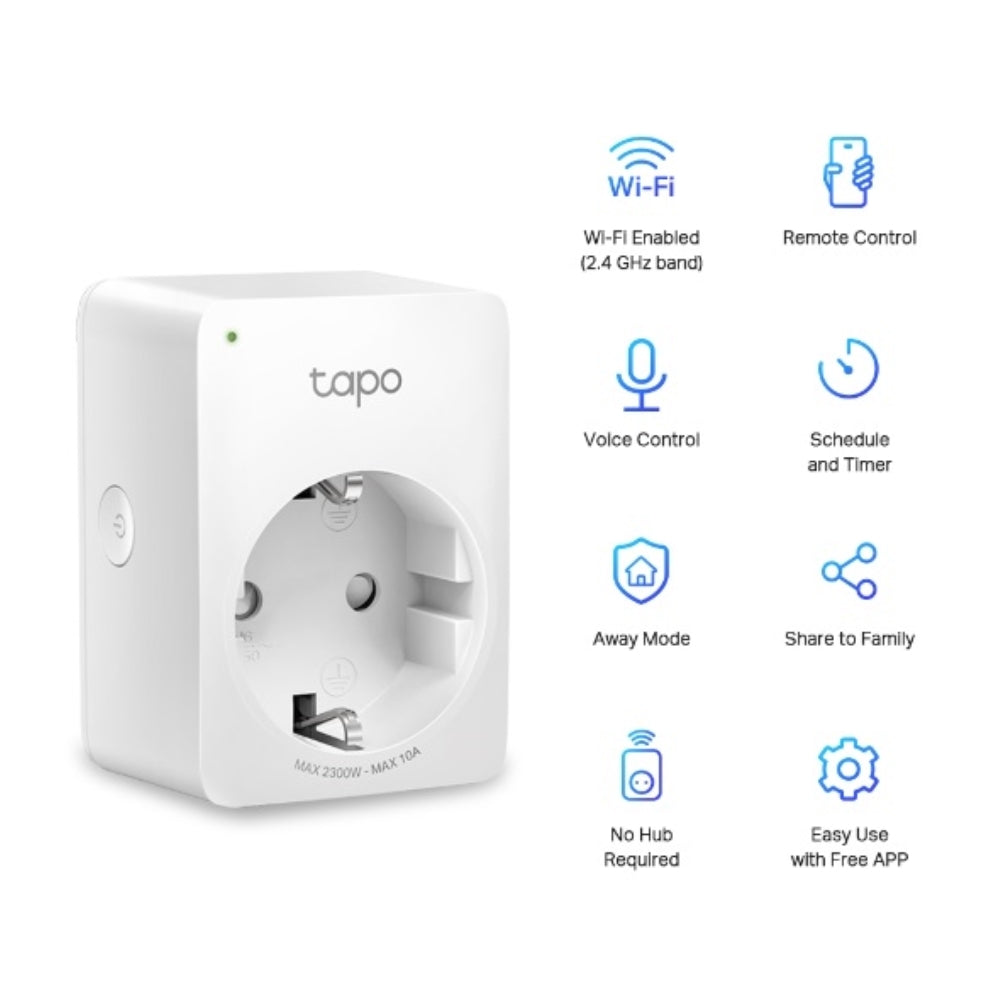 Mini Enchufe Tp-Link Inteligente Bluetooth WiFI Amazon Alexa Google Assitant Codigo Tapo P100